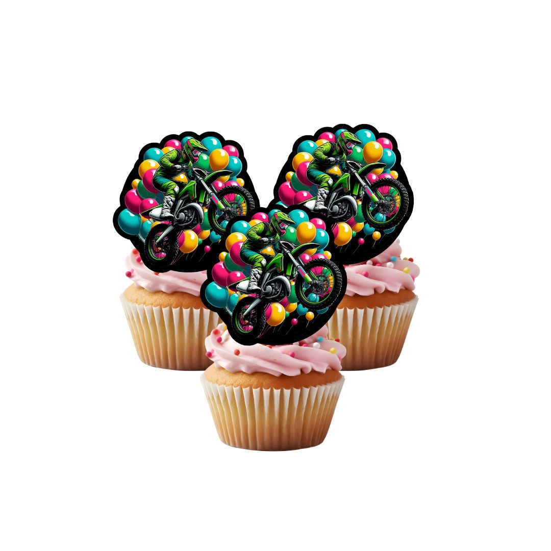MotoX Cake Topper Bundle + 12 Cupcake Toppers