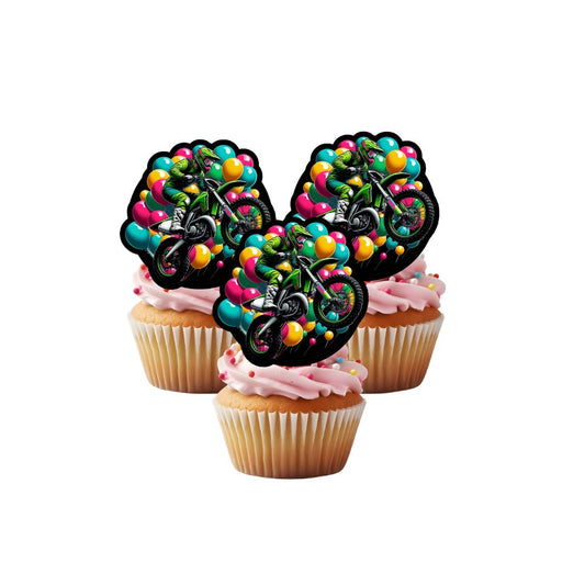 MotoX Cake Topper Bundle + 12 Cupcake Toppers