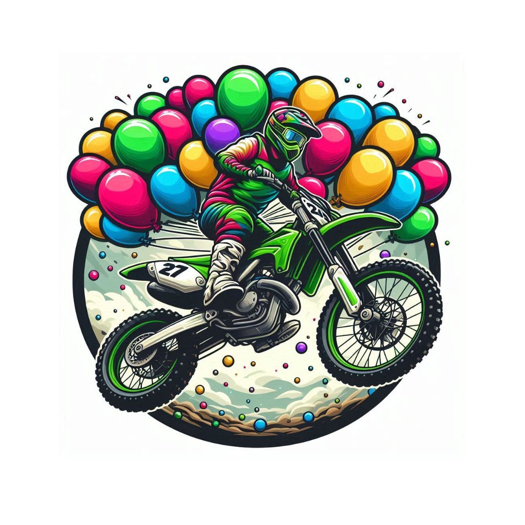 Motocross Cake Topper Bundle + 12 Cupcake Toppers