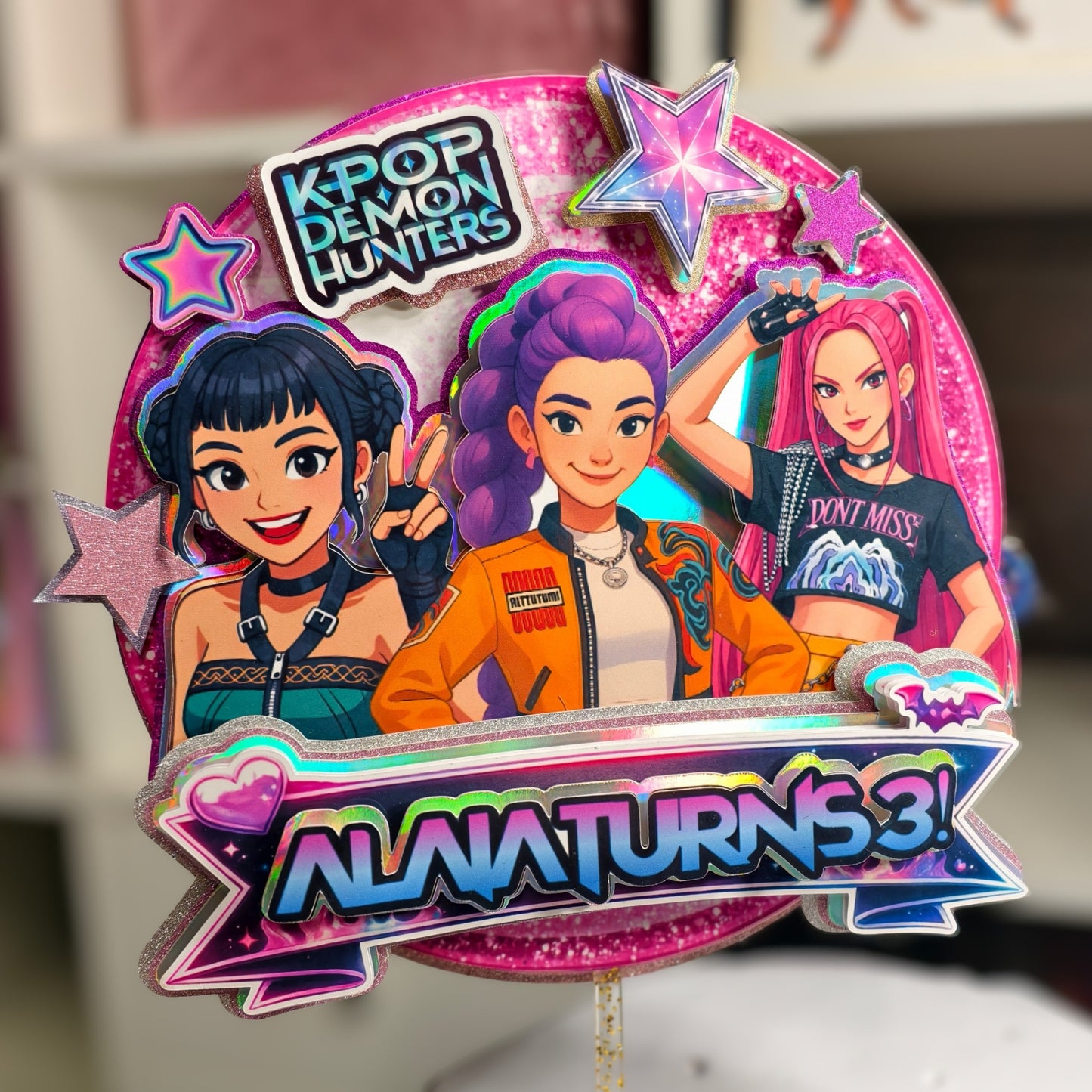 Custom Cake Topper - Kpop Huntrix Cake Topper