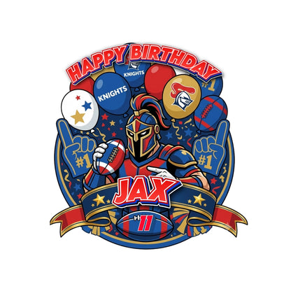 Newcastle Knights cake topper, high quality with customized details.