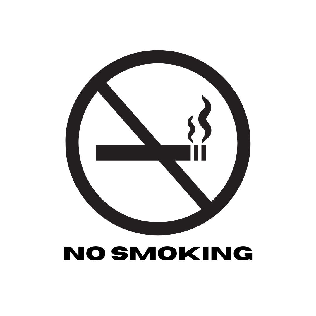 2x Basic No Smoking Decals - 7X7cm