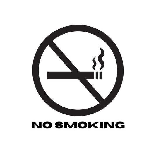 2x Basic No Smoking Decals - 7X7cm