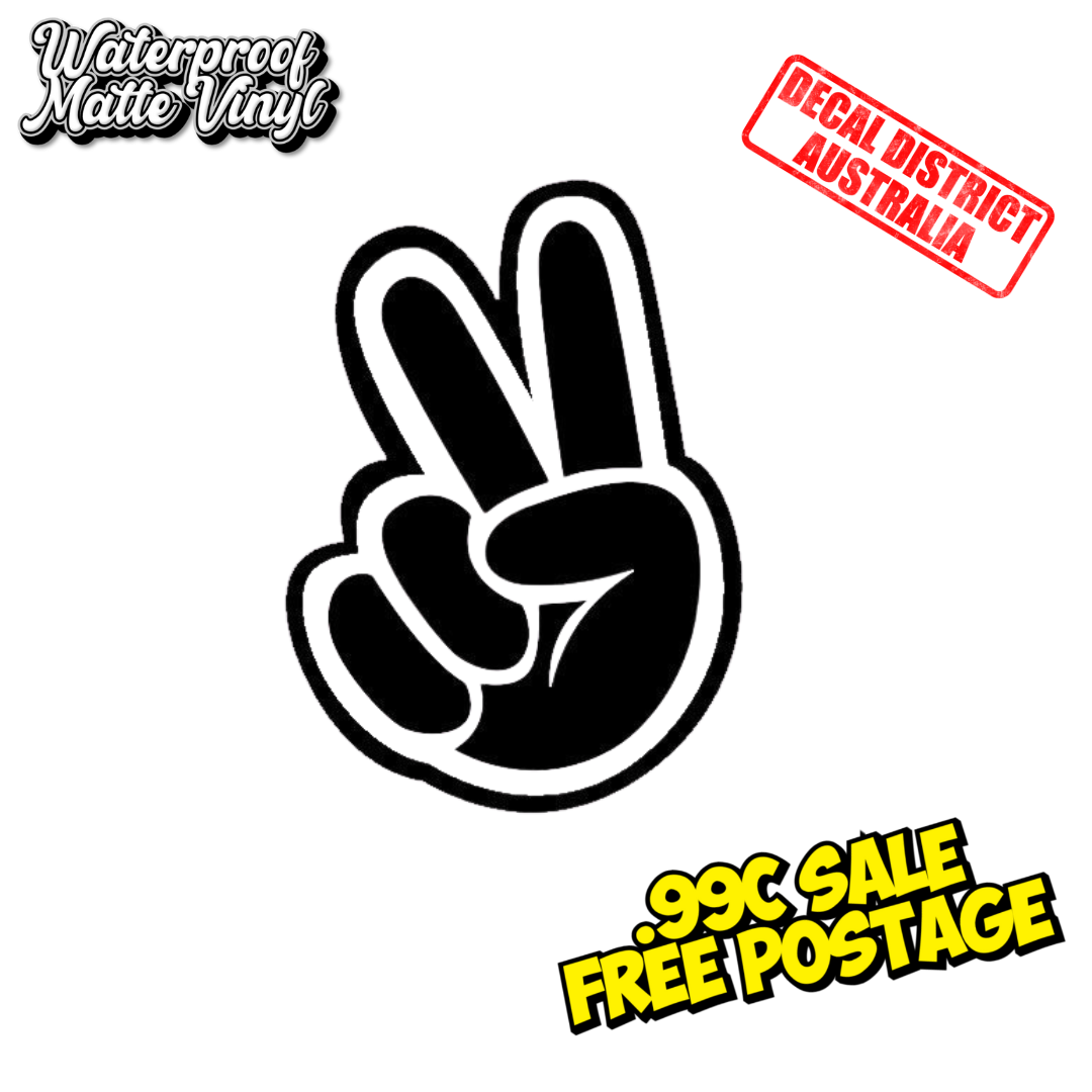Peace Hand Decal - Premium Matte Vinyl - 8cm