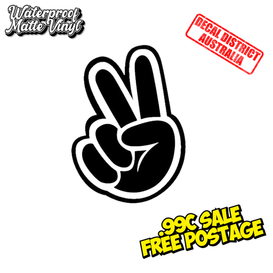 Peace Hand Decal - Premium Matte Vinyl - 8cm