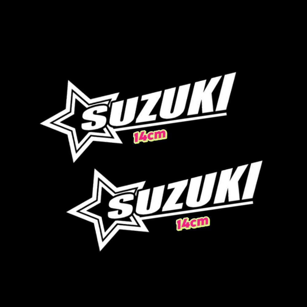 Pair of Suzuki Decals - Multiple Sizes - Die Cut Vinyl Star Design