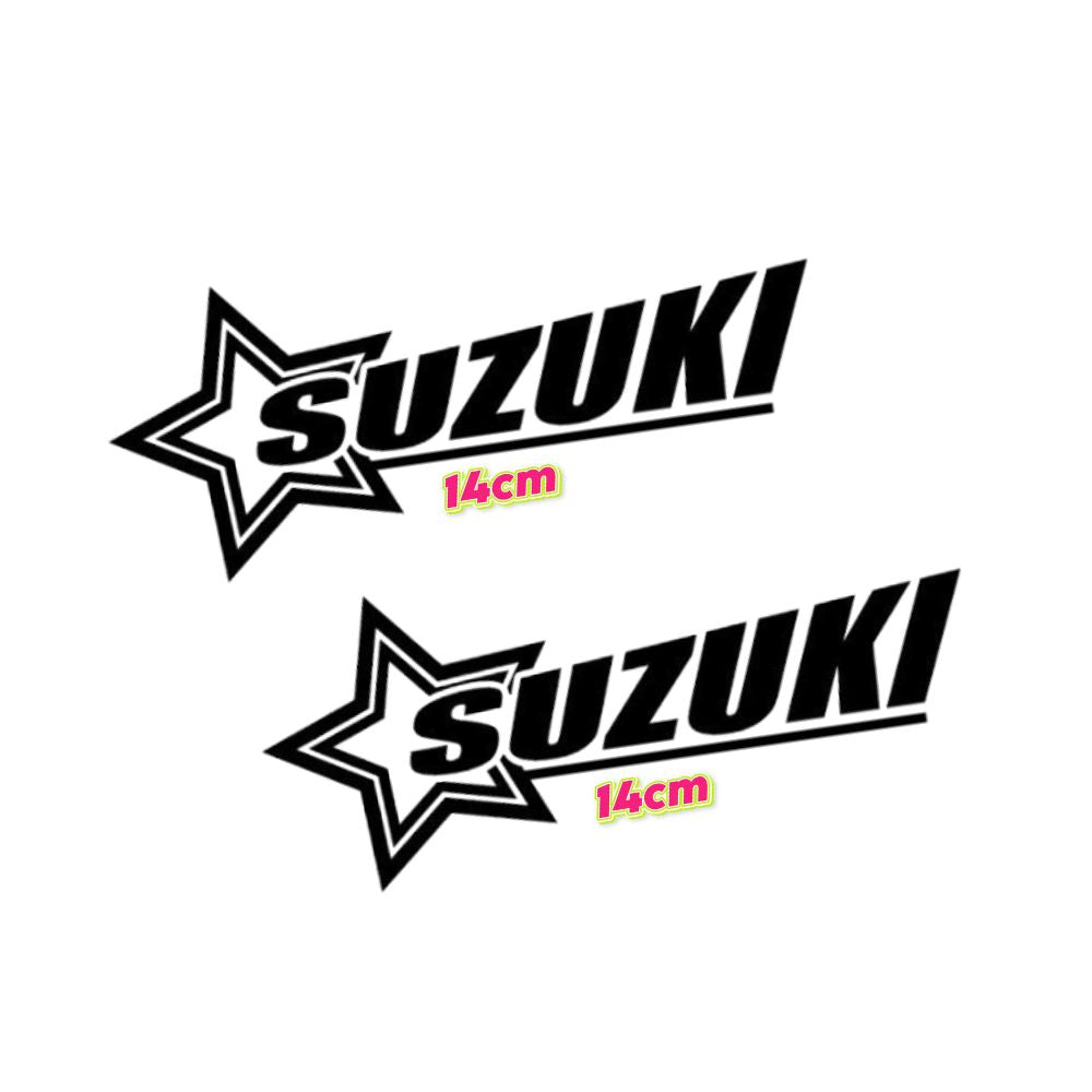 Pair of Suzuki Decals - Multiple Sizes - Die Cut Vinyl Star Design