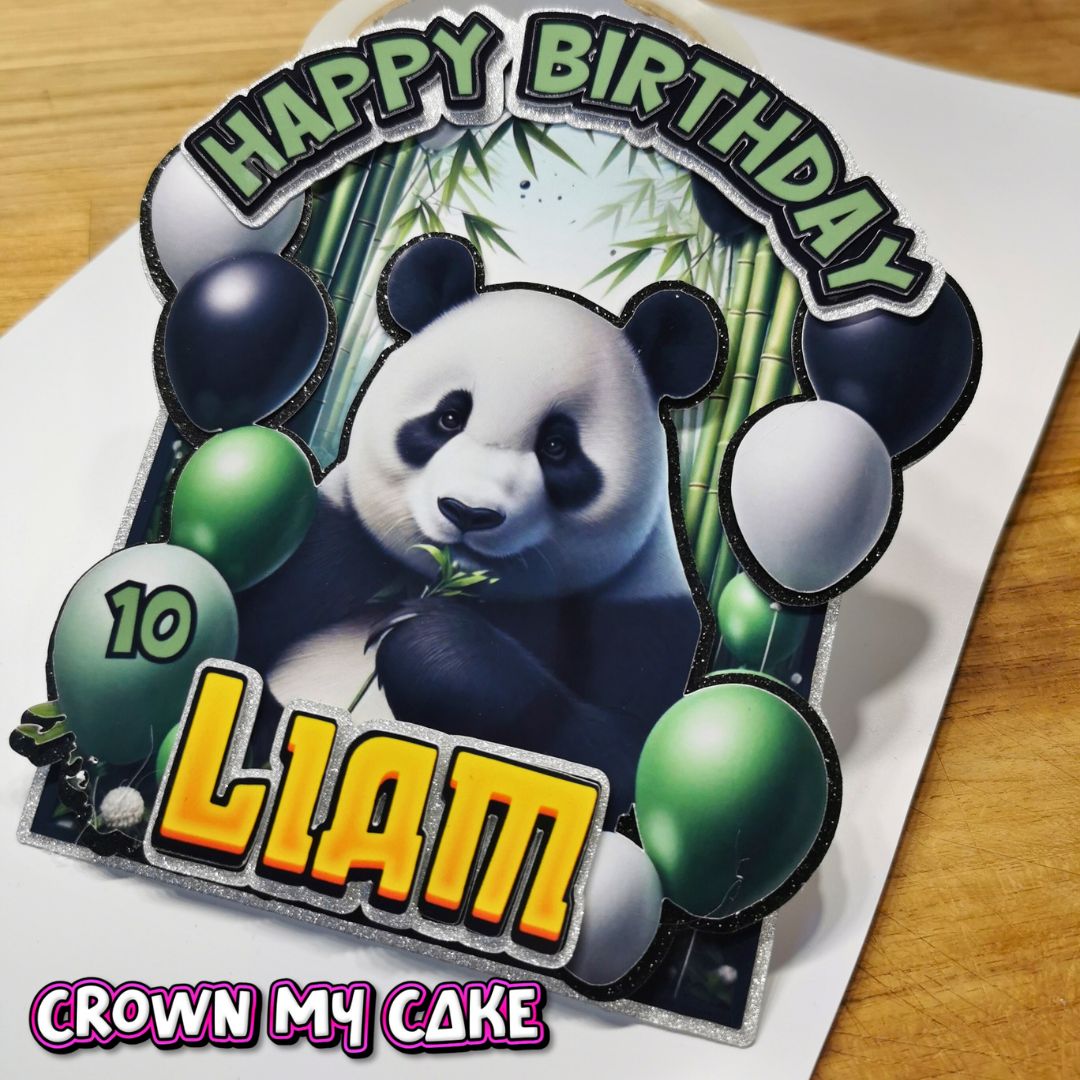 Custom Layered Panda Cake Topper