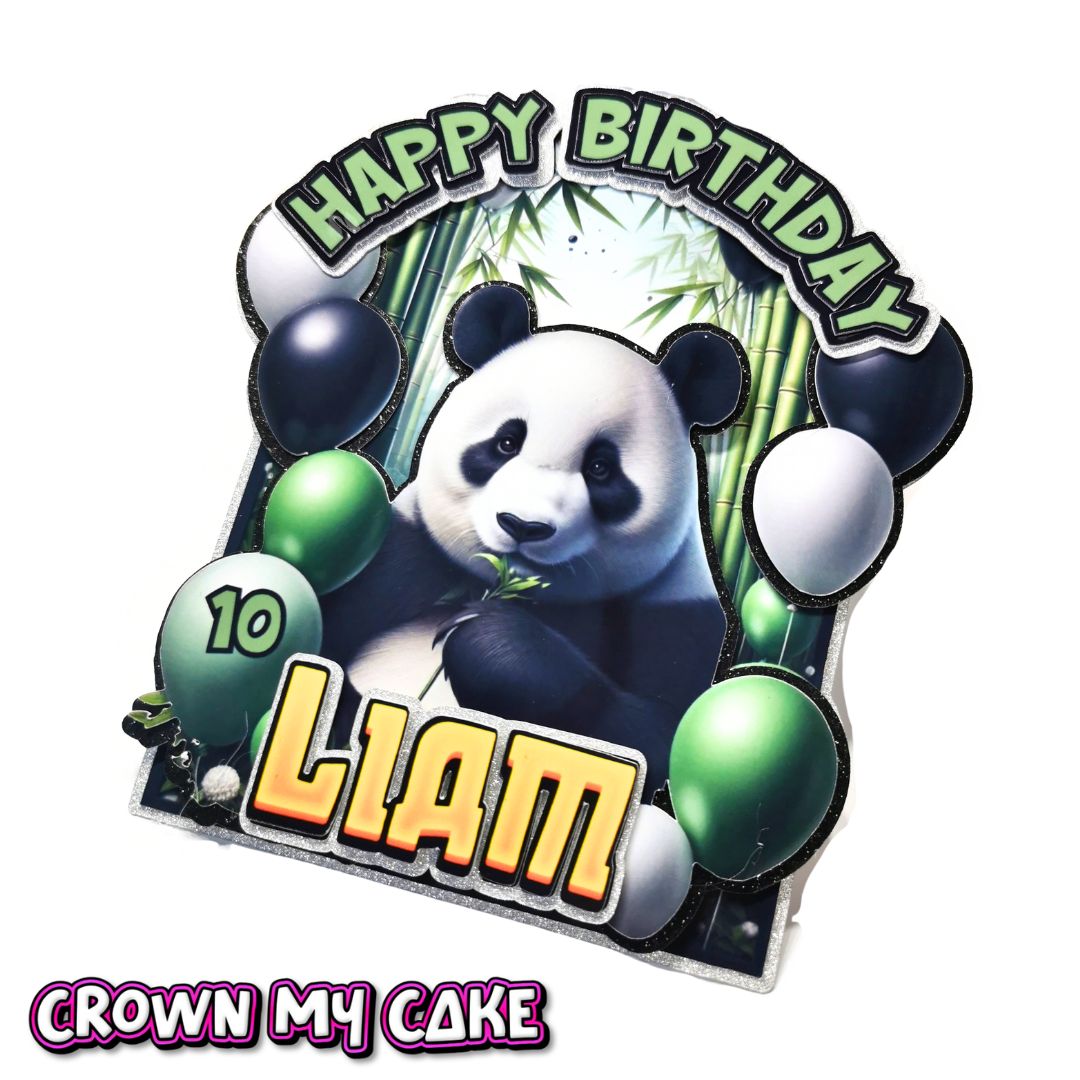 Custom Layered Panda Cake Topper