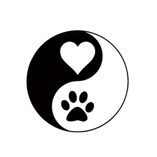 Dog Paw Yin Yang Decal - 10 x 10cm - Premium Die Cut Vinyl