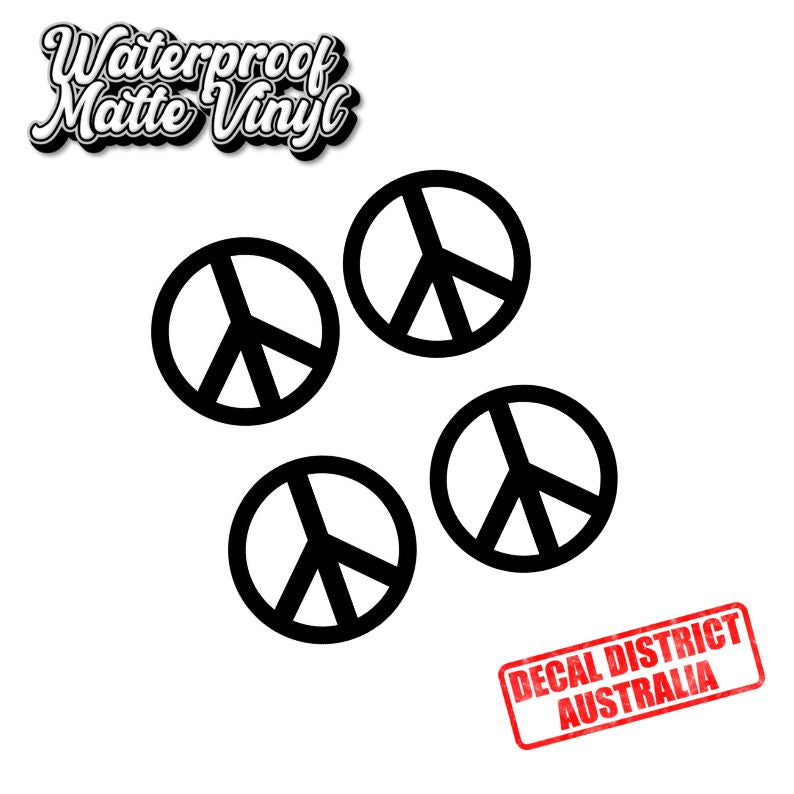 4x Peace Sign - Vinyl Cut Decal - 7 x 7cm