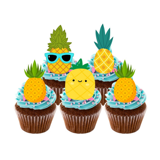 24x Pineapple Cupcake Toppers