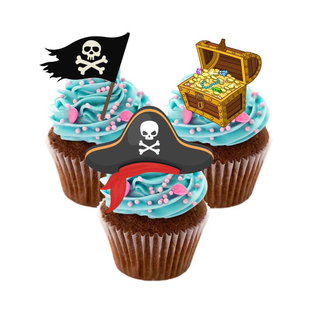 24x Pirate Cupcake Toppers