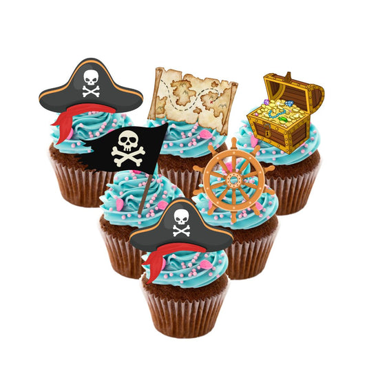 24x Pirate Cupcake Toppers