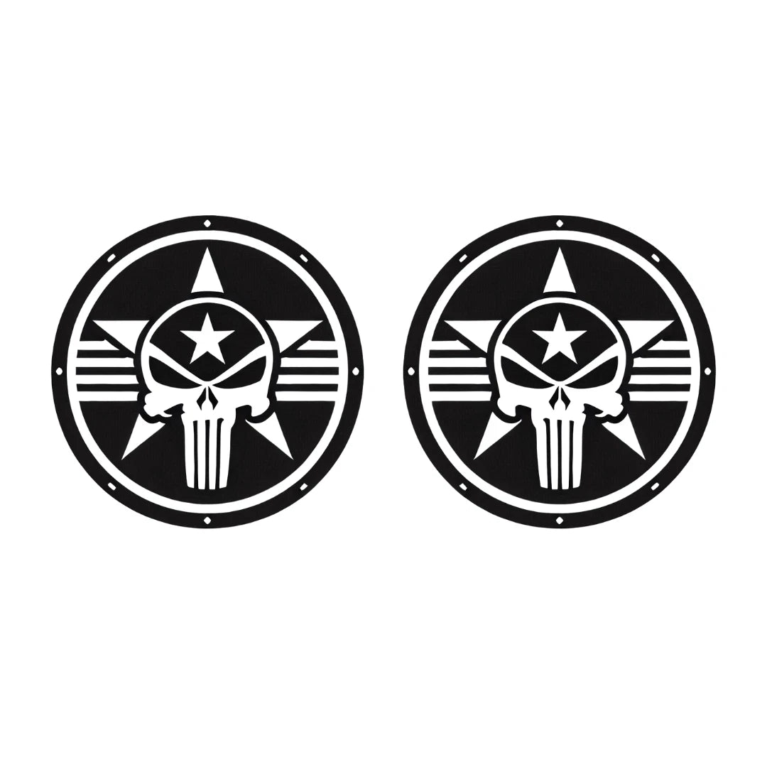 2x Punisher Army Star  - Mirrored Decals - XL Size