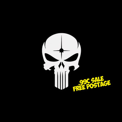Matte White  Punisher Vinyl Decal- 5cm