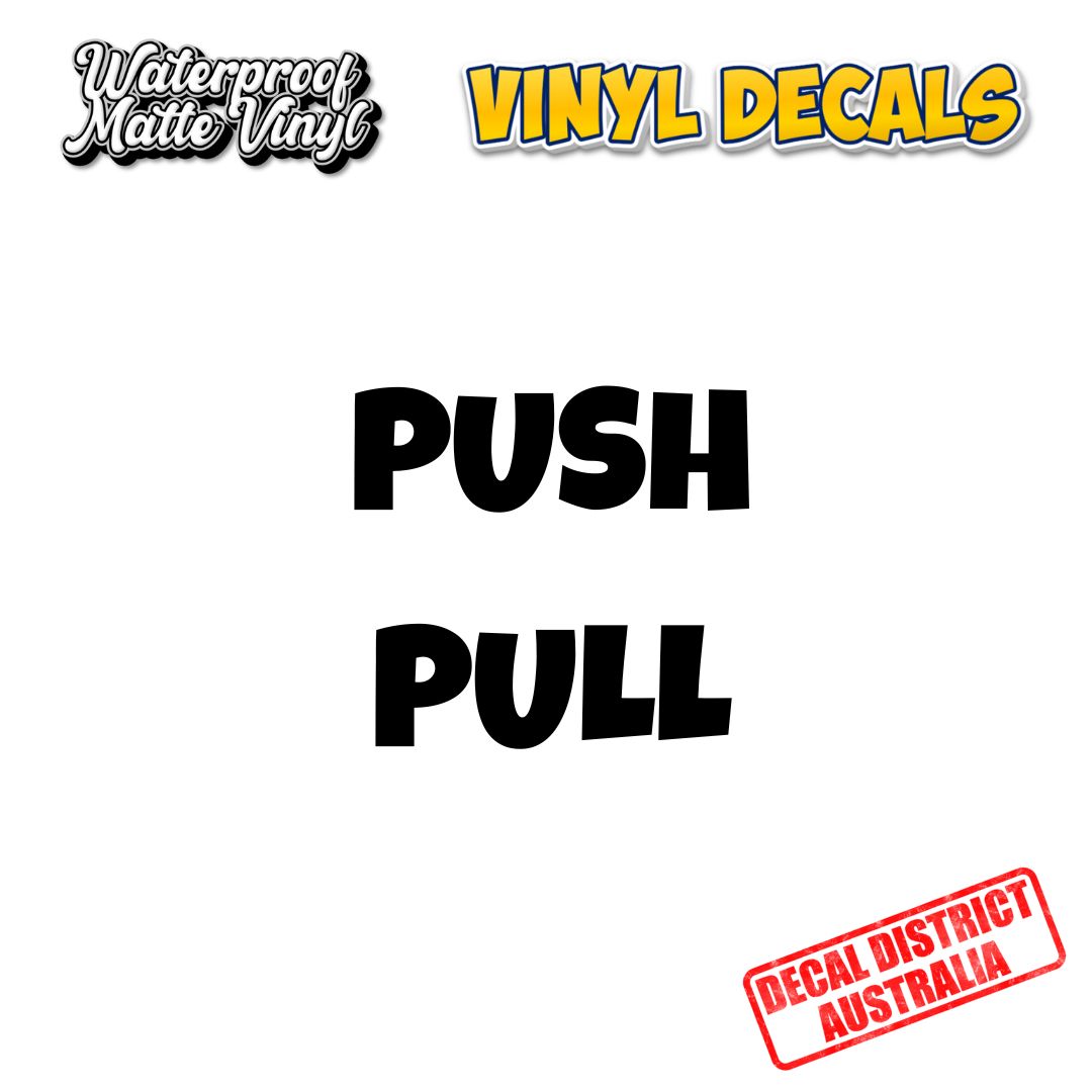 Push / Pull Decal Pack - Modern Font