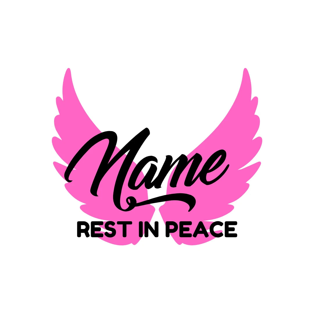 Simple Elegant Custom Memorial - Wings - Vinyl Decal