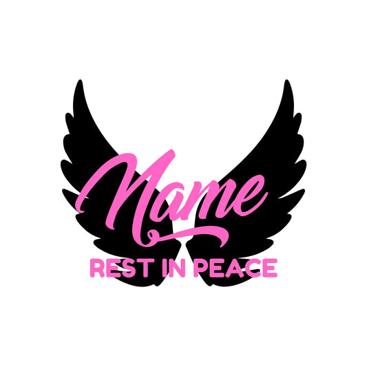 Simple Elegant Custom Memorial - Wings - Vinyl Decal