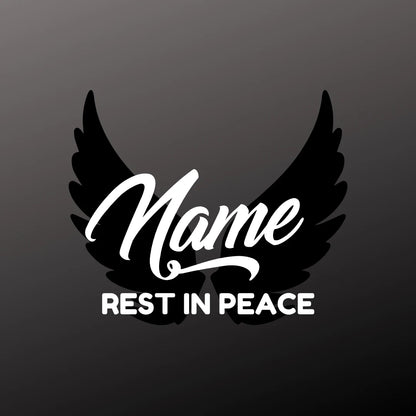 Simple Elegant Custom Memorial - Wings - Vinyl Decal