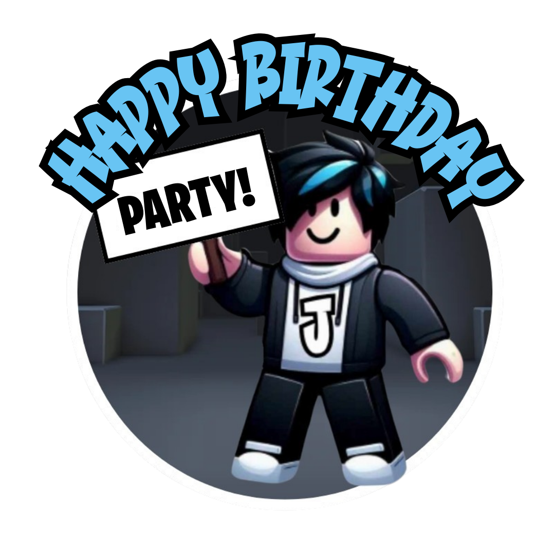 Popular Gaming Party Character - Cake Topper & 12 Cupcake Toppers