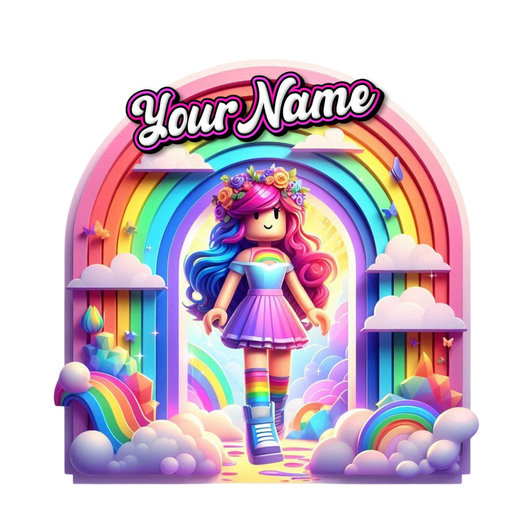 Roblox Girl Character Basic Cake Topper - Personalised