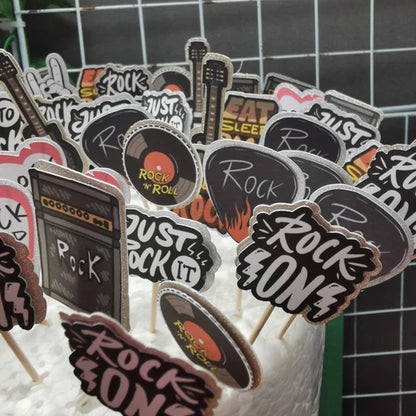 24x Rock & Roll - Born to rock - Cupcake Toppers