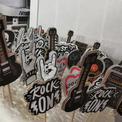 24x Rock & Roll - Born to rock - Cupcake Toppers