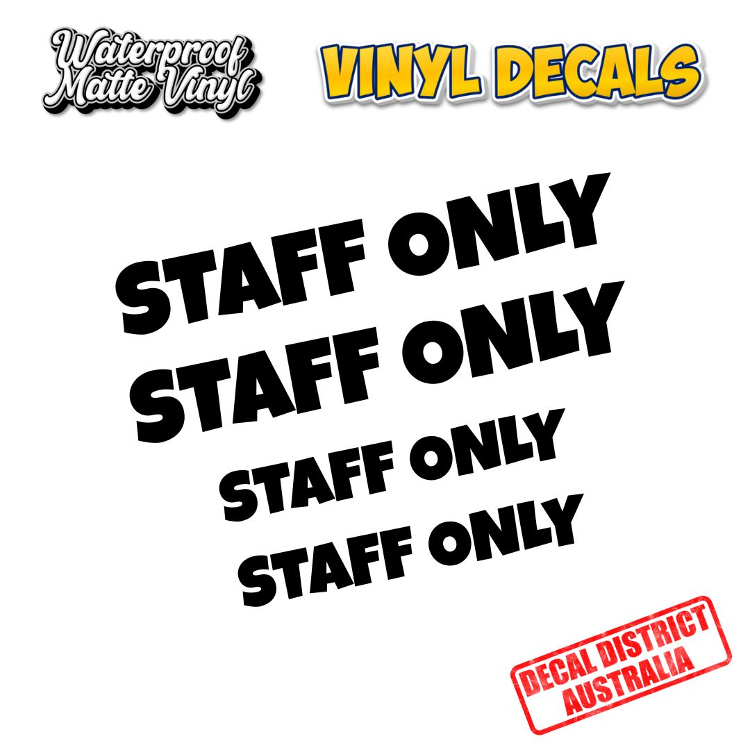 STAFF ONLY Decal Pack - Modern Font