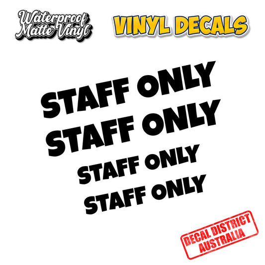 STAFF ONLY Decal Pack - Modern Font