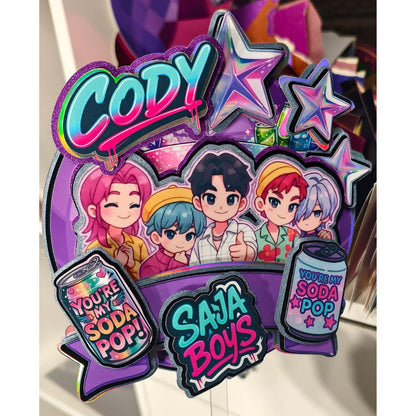 Custom Kpop Cake Topper - Saja Boys Soda Pop