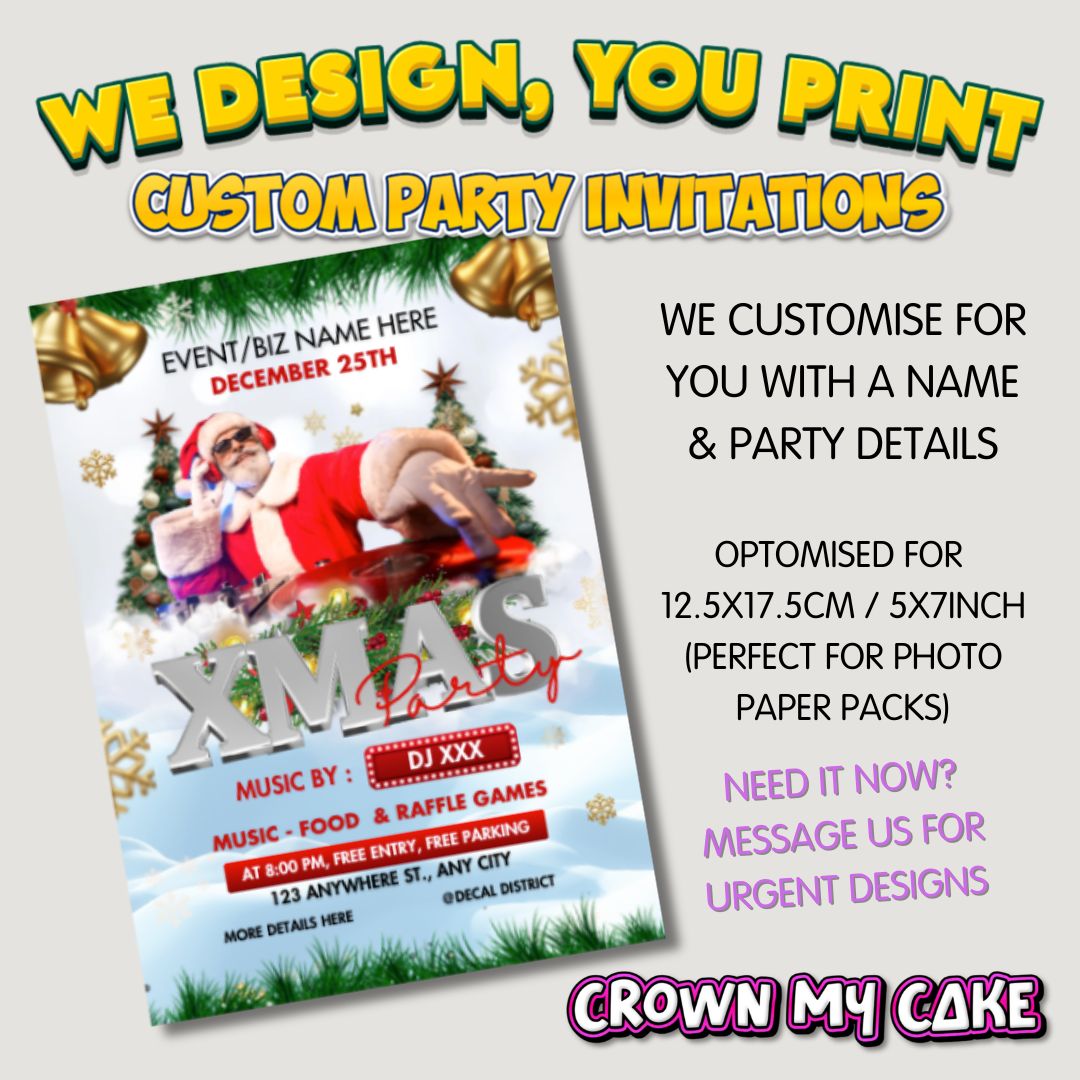Christmas Party Invites - Digital Or Hard Copy