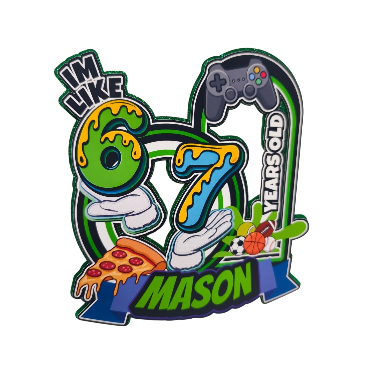 Six Seven Custom Cake Topper - 6 7