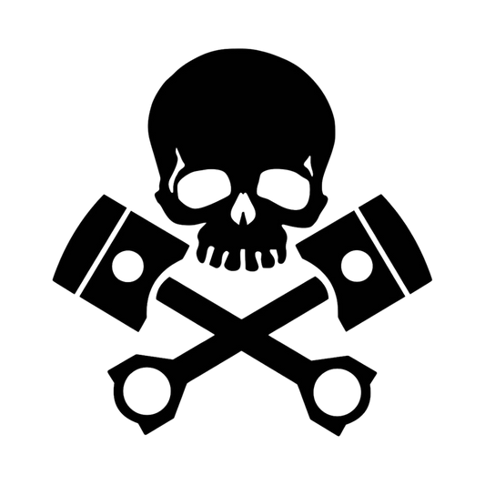 Skull X Pistons Design - Vinyl Decal - AU Made