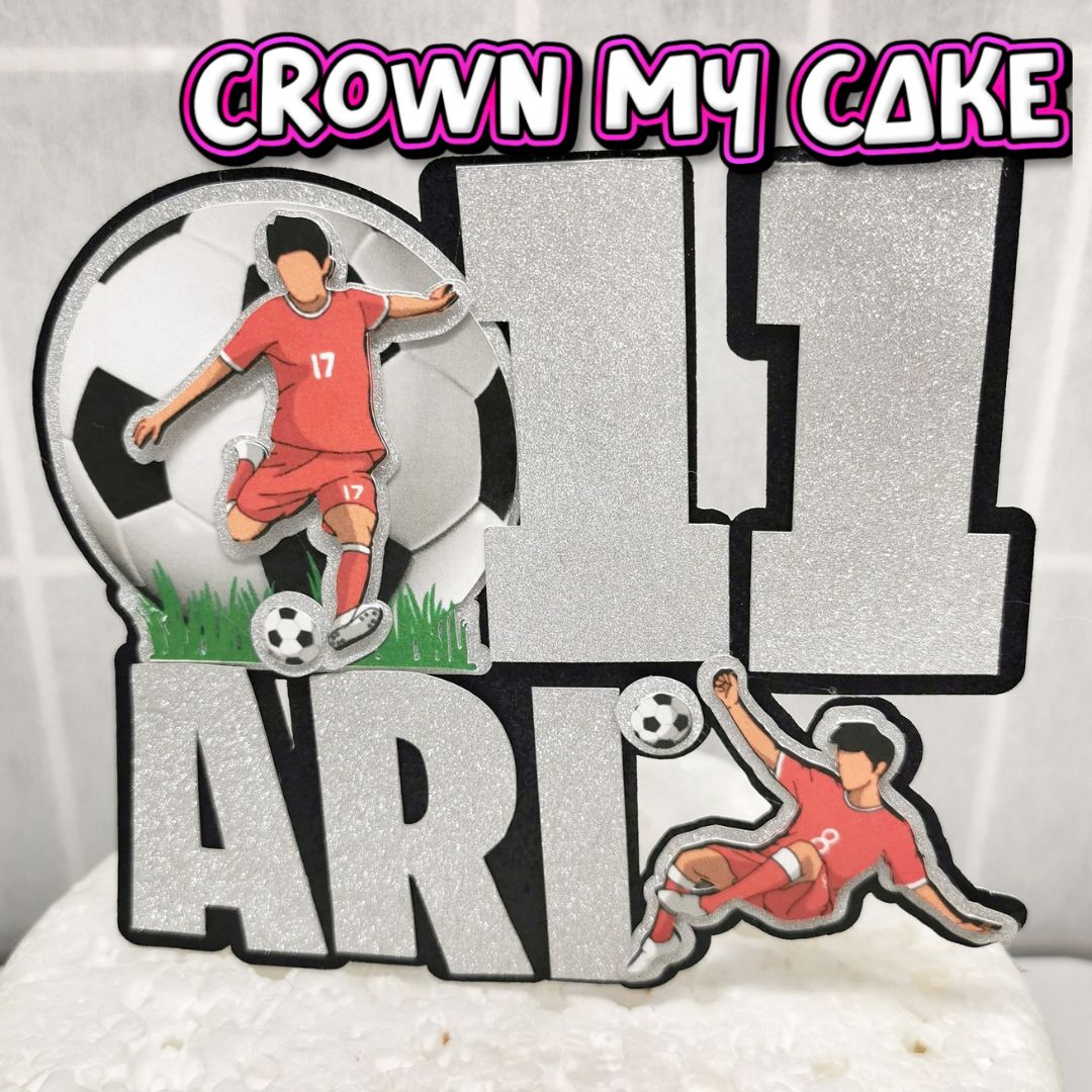 Soccer Cake Custom Topper - Personalised