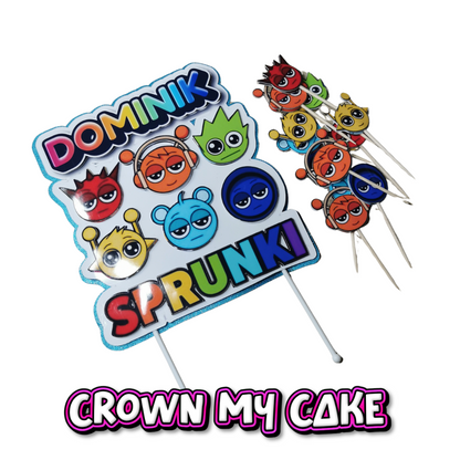 Custom Layered Sprunki Cake Topper