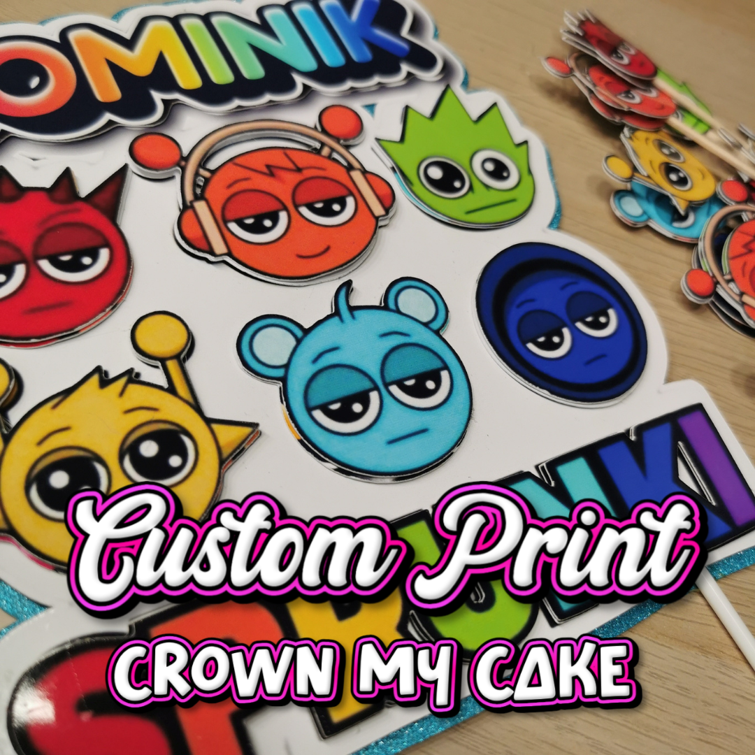 Custom Layered Sprunki Cake Topper