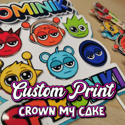 Custom Layered Sprunki Cake Topper