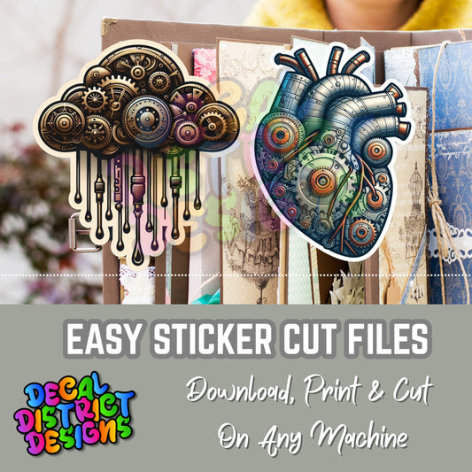 Steampunk Printable Sticker Pack | Digital Download