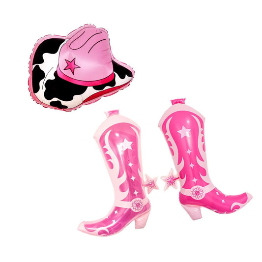 ADD ON : Pink Cowgirl Foil Balloon Bundle