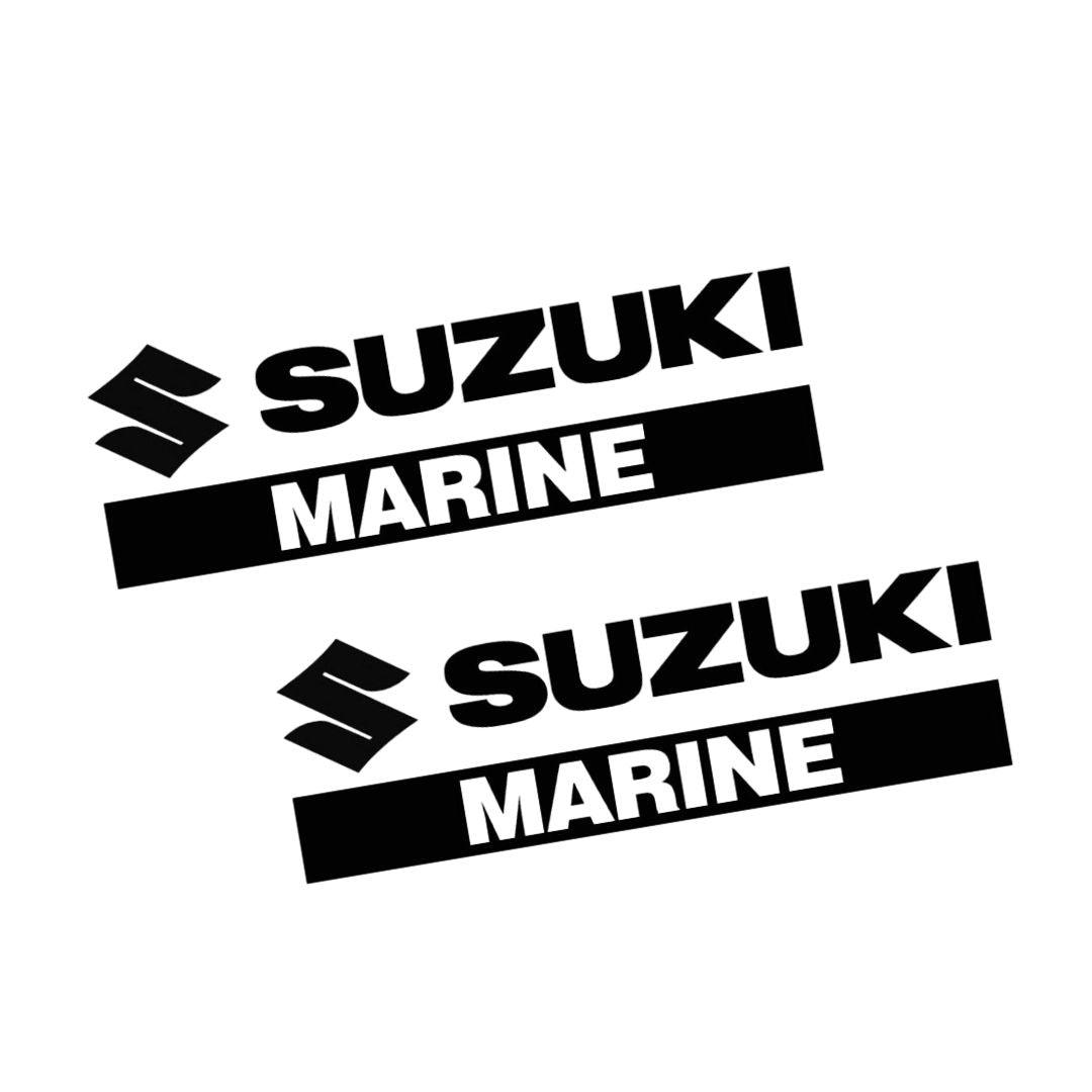 Pair of Suzuki Marine Decals - Multiple Sizes - Die Cut Vinyl