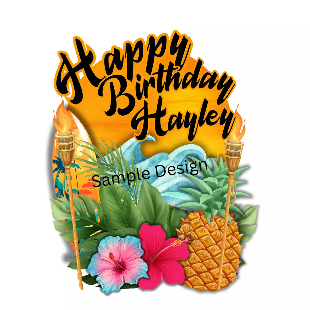 Custom Made Hawaii Tropical - Cake Topper - Decoration