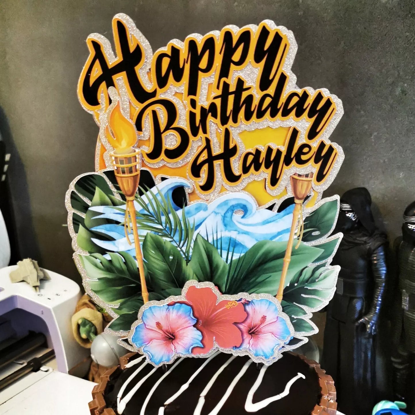 Custom Made Hawaii Tropical - Cake Topper - Decoration