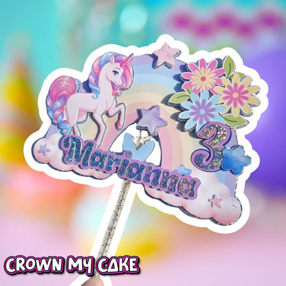 Custom Layered Unicorn Cake Topper