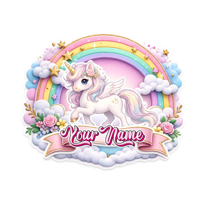 Unicorn Custom Basic Cake Topper - Pastel design