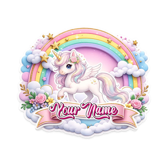 Unicorn Custom Basic Cake Topper - Pastel design