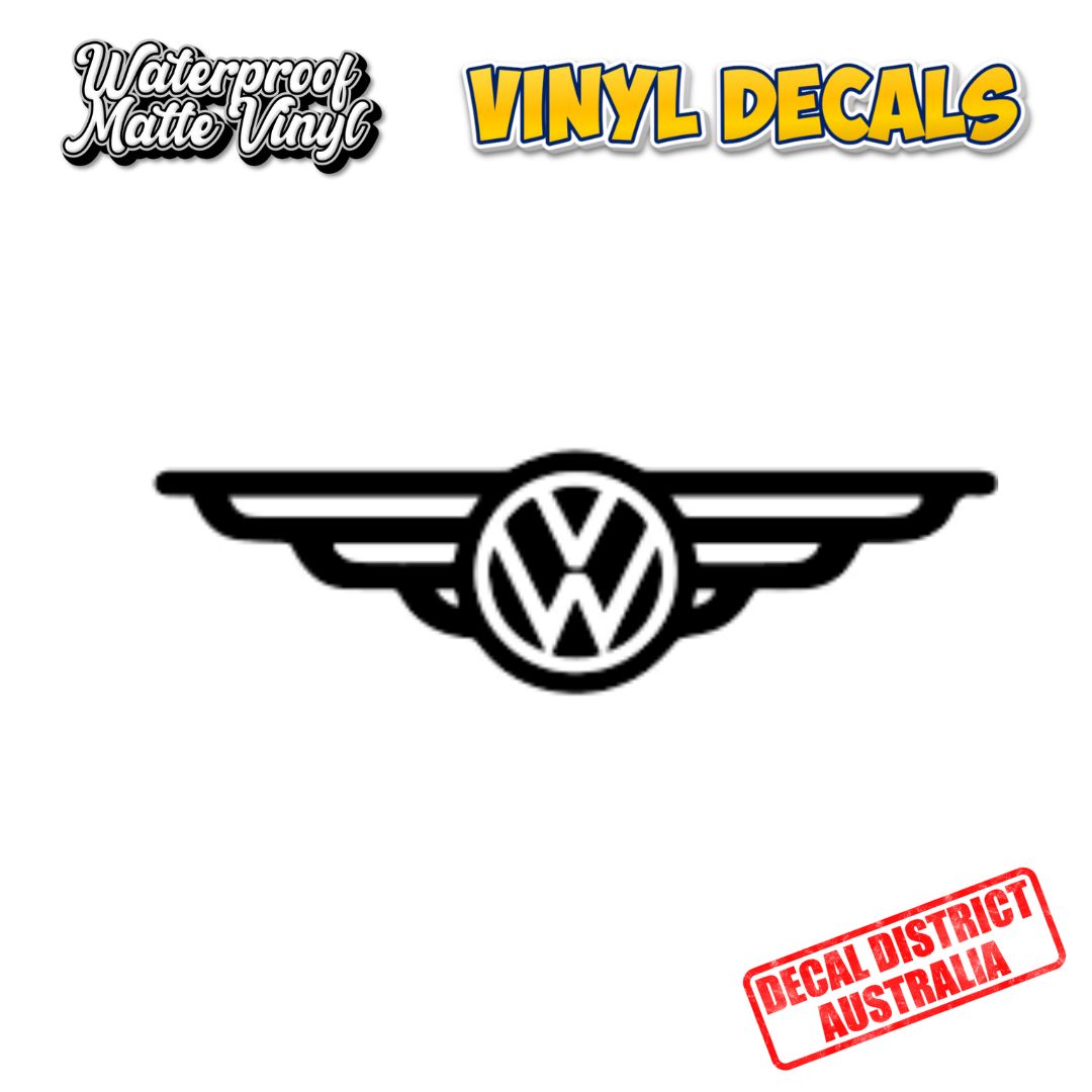 Classic Winged Design - Volkswagon Vinyl Decal - 14cm