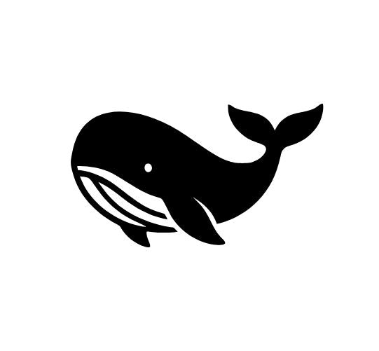 Whale - Black Premium Matte Vinyl - 8cm Decal