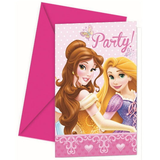 Pack of 8 - Disney Princess Party Invitations