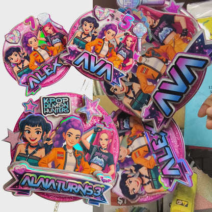 Custom Cake Topper - Kpop Huntrix Cake Topper